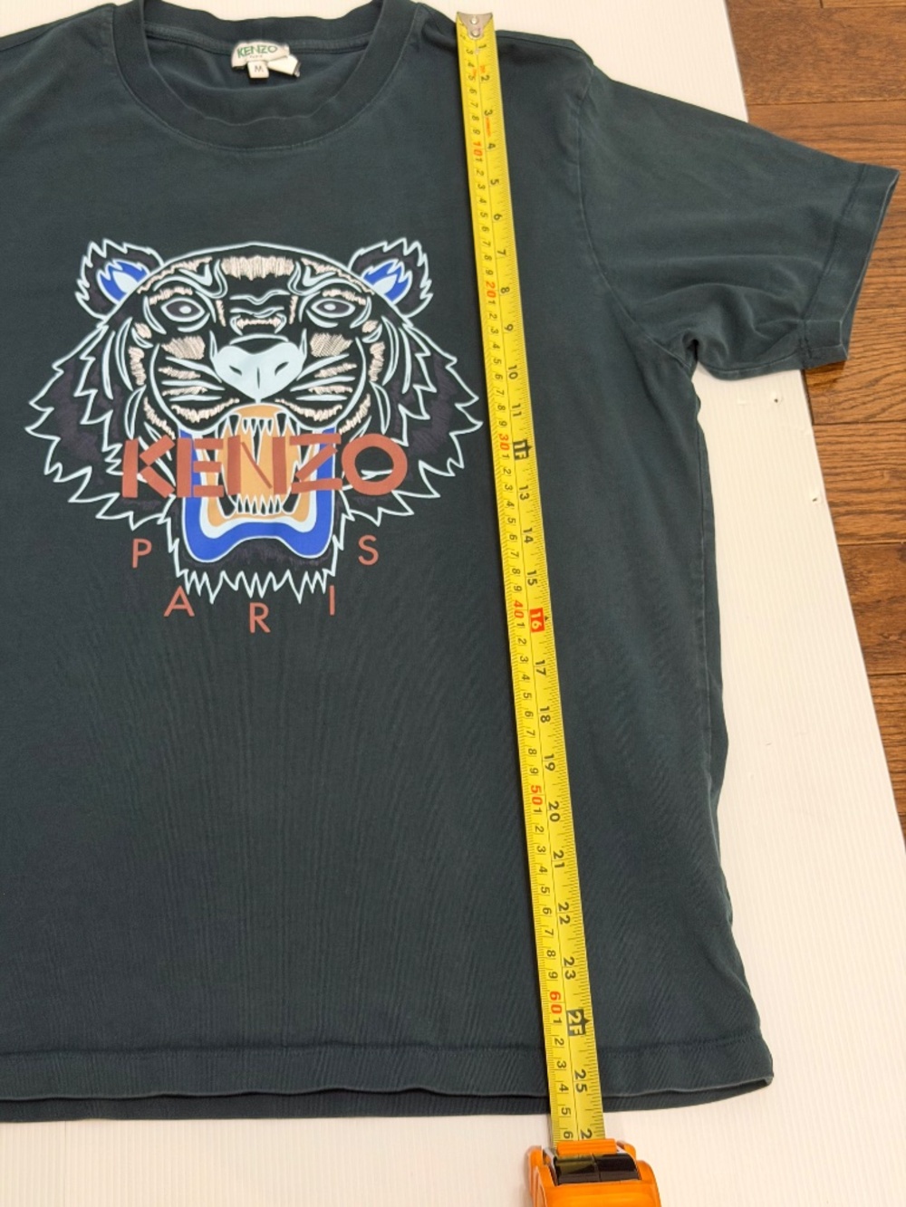 KENZO Paris Iconic Tiger T-Shirt - SS21 Navy/Dark Green - Size Medium - Picture 10 of 13
